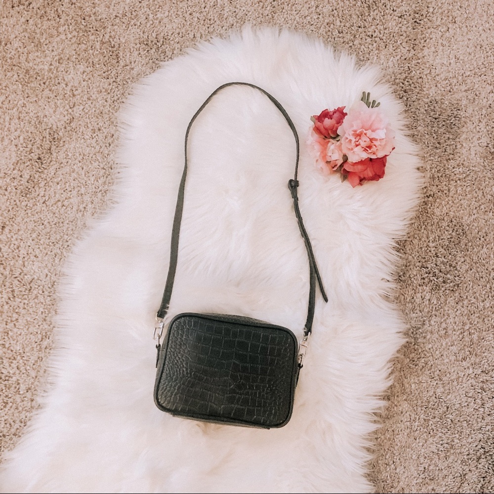 Black croc print bag, new without tags.